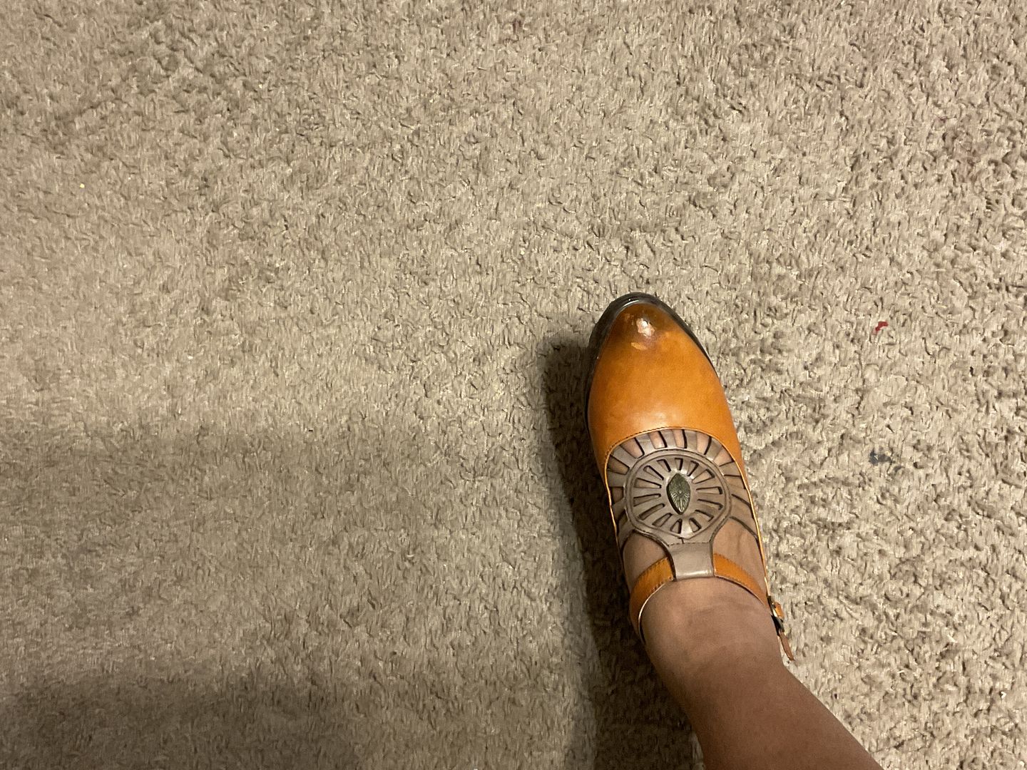 Customer photo review of Retro Leather Adjustable Belt High Heels