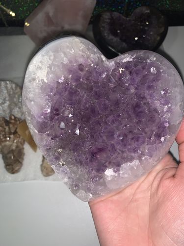 Customer photo review of Large Amethyst Cluster Heart