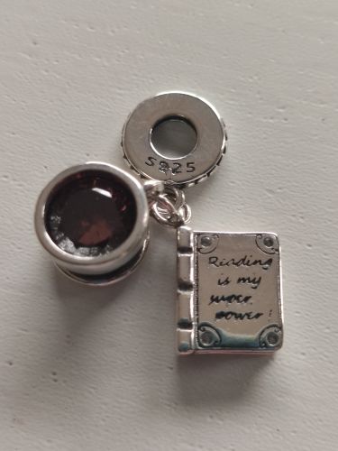 Customer photo review of 925 Sterling Silver Coffee And Book Charm