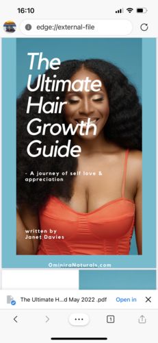 Customer photo review of The Ultimate Hair Growth Guide