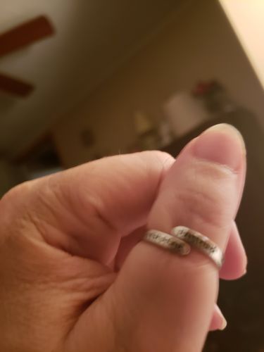 Customer photo review of "FAITH OVER FEAR" Sterling Silver Cross Ring