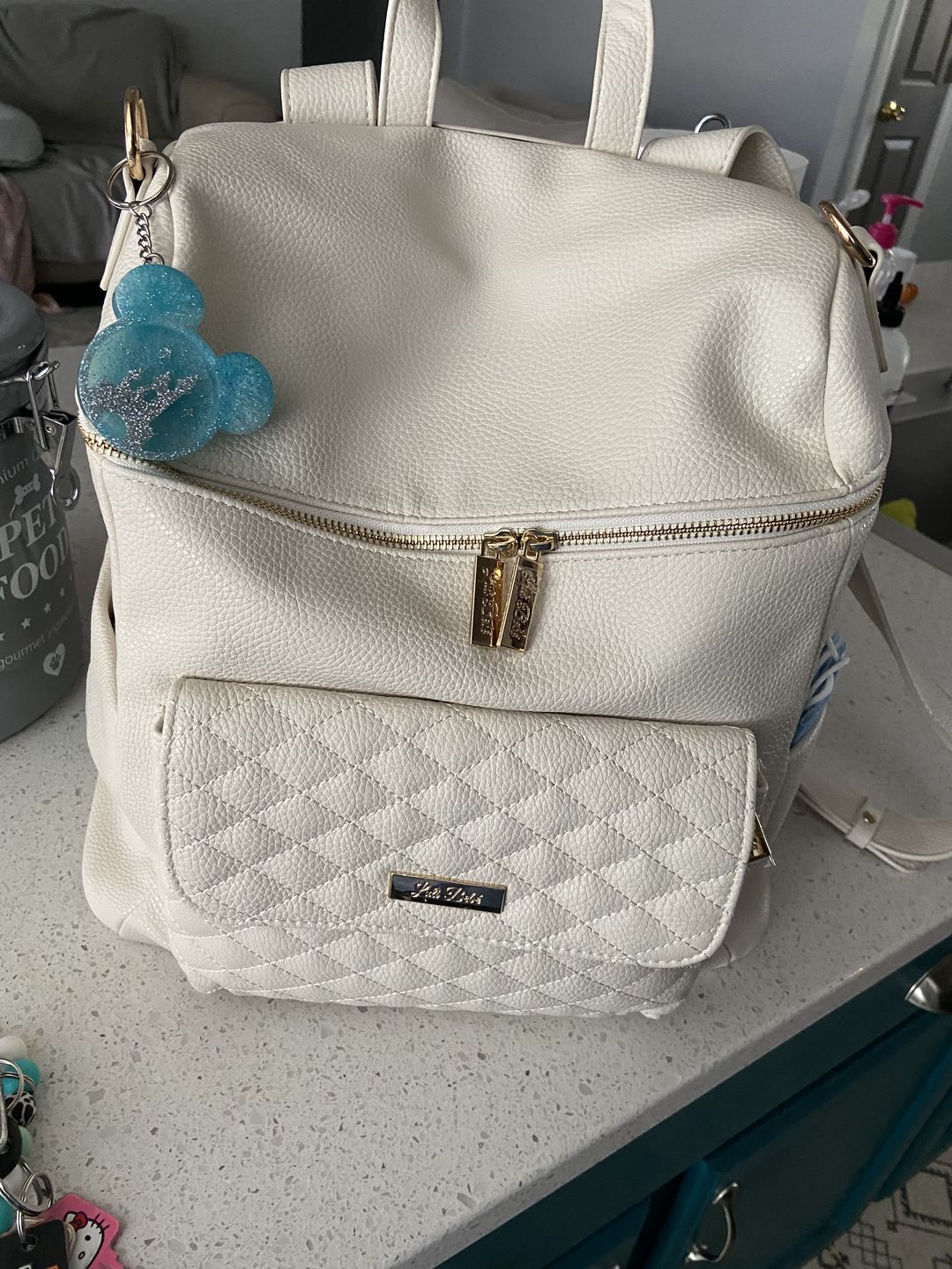 Customer photo review of Monaco Diaper Bag | Pearl White