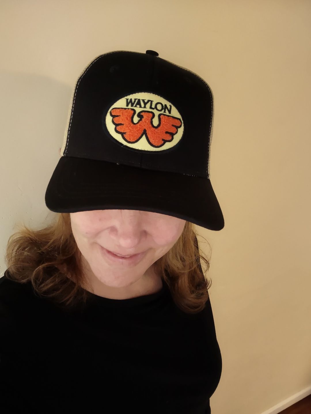 Customer photo review of Flying W Patched Waylon Jennings Trucker Hat