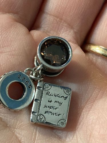 Customer photo review of 925 Sterling Silver Coffee And Book Charm