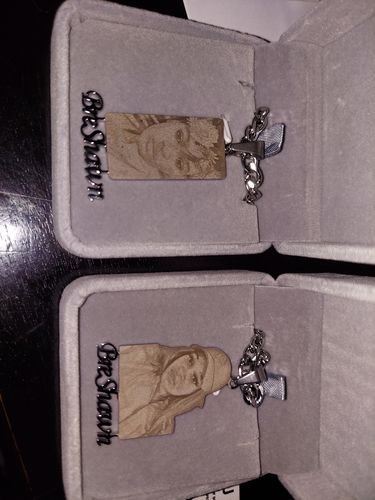 Customer photo review of Lovers Charm™ 18K Custom Engraved Necklace