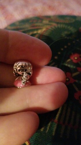 Customer photo review of 925 Sterling Silver Little Girl with Kitten Charm