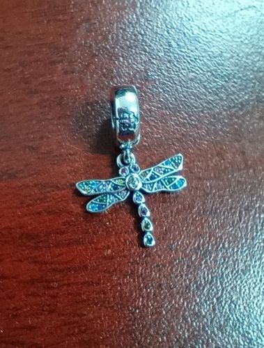 Customer photo review of 925 Sterling Silver Sparkling Dragonfly Charm