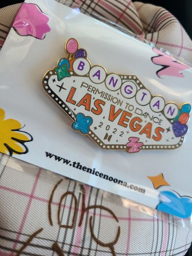 Customer photo review of BTS Permission to Dance Vegas Concert Enamel Pins