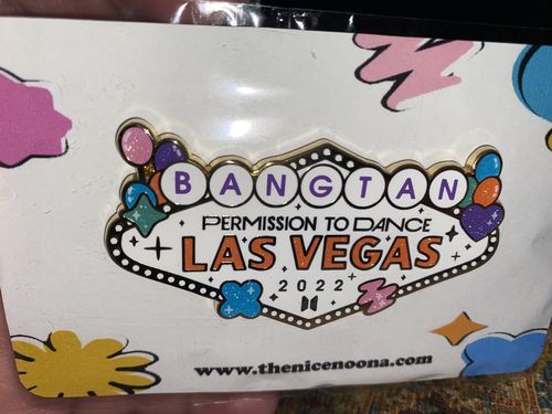 Customer photo review of BTS Permission to Dance Vegas Concert Enamel Pins