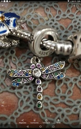 Customer photo review of 925 Sterling Silver Sparkling Dragonfly Charm