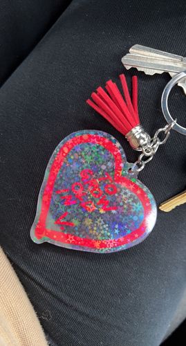 Customer photo review of To Grow Old In Keychain (Holographic)