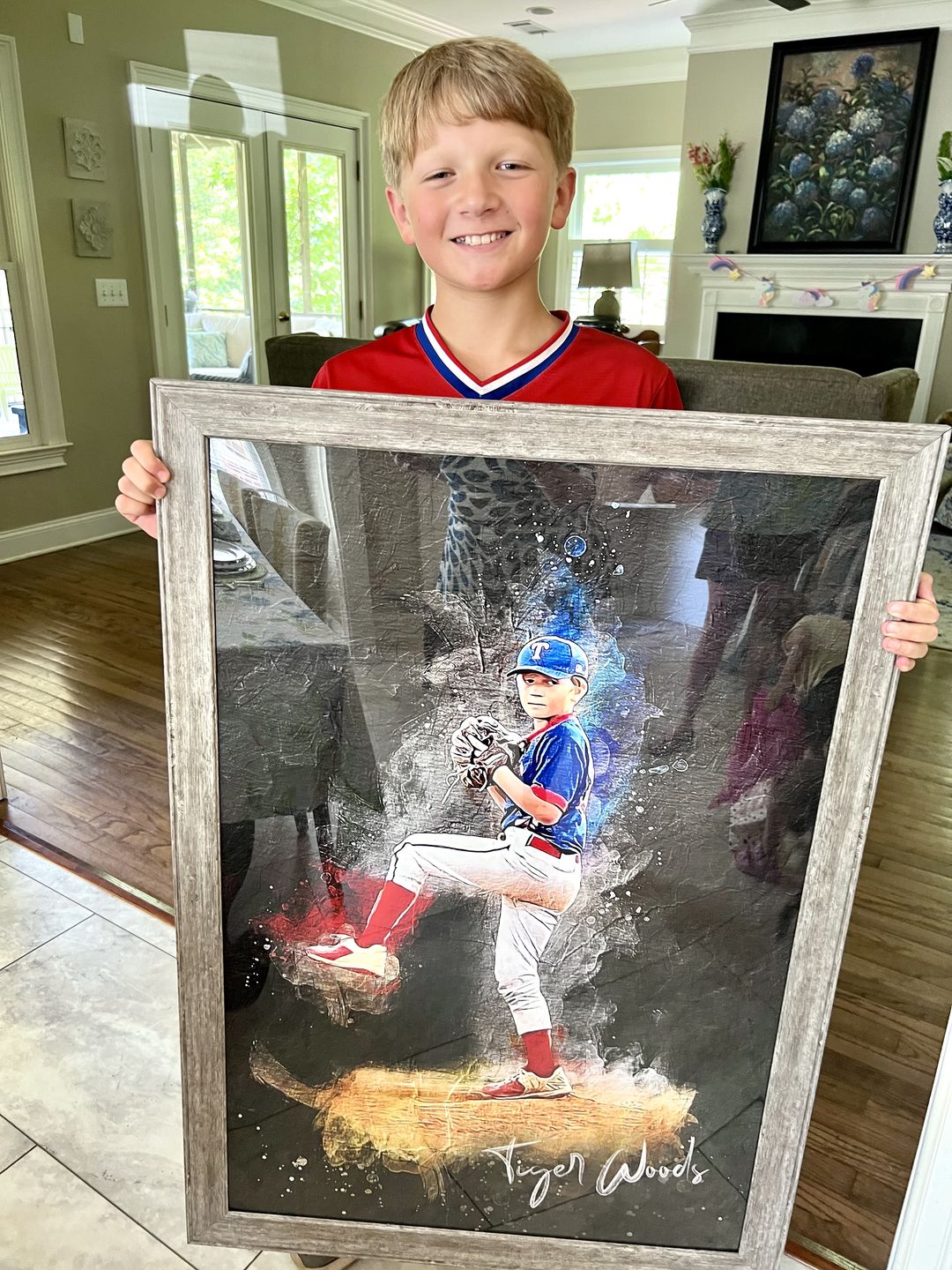 Customer photo review of Personalized baseball photo Painting