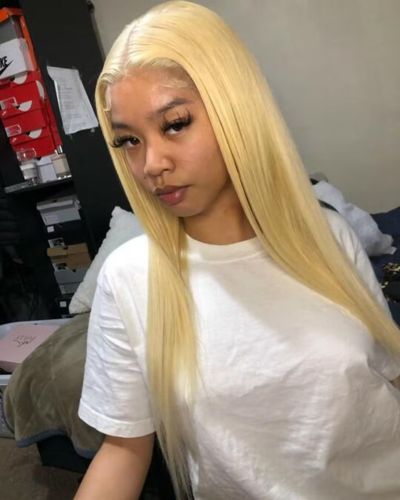Customer photo review of 613 Blonde Straight Raw Virgin Lace Front Human Hair Wigs 18-30 Inch