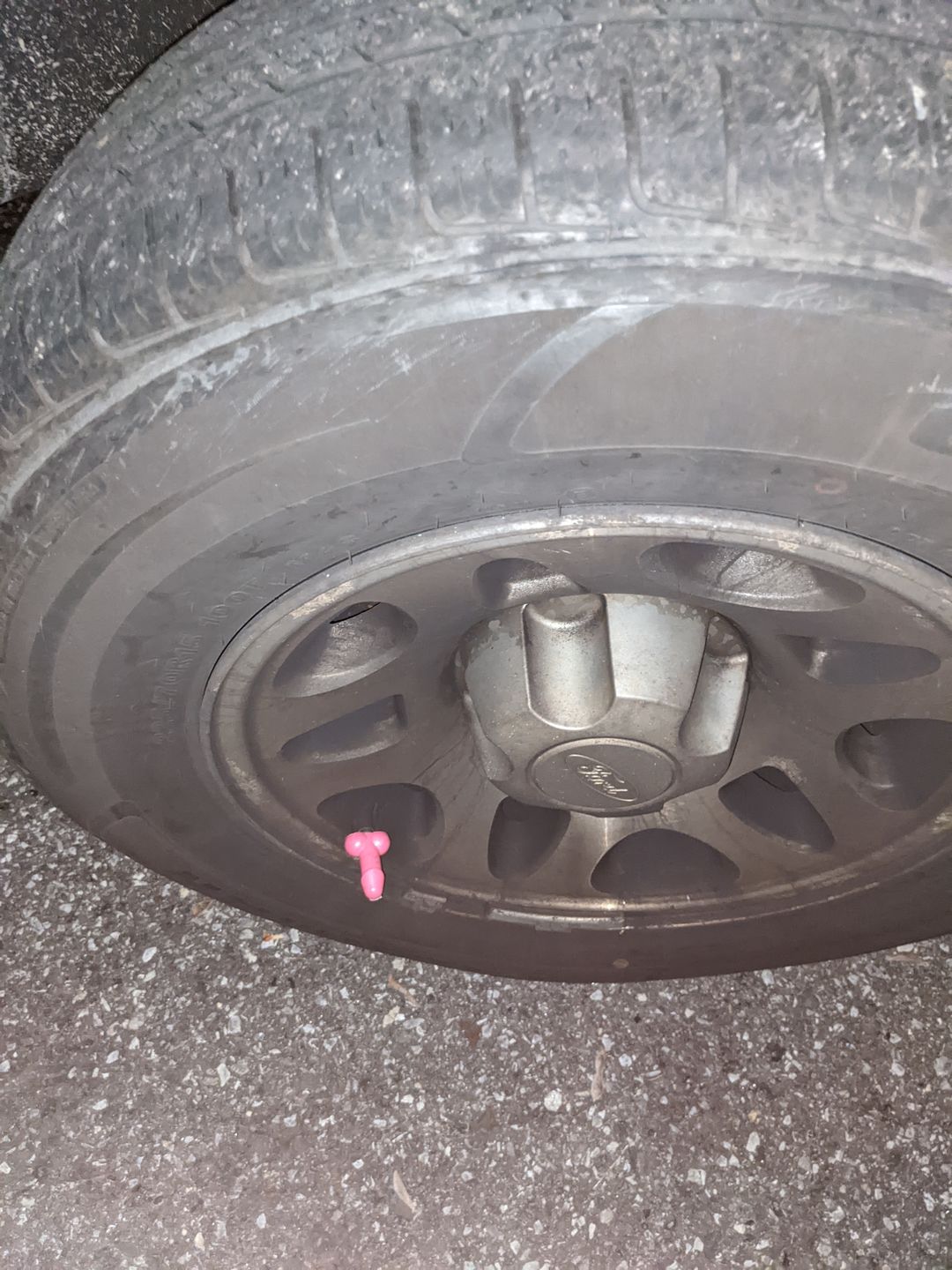Customer photo review of Tirecockz Prank Weenie Shaped Valve Stem Cap