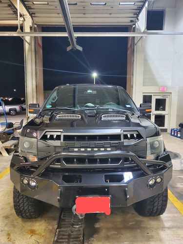 Customer photo review of Armor Grille w/Off-Road Lights, Replaceable Letters- Matte Black for 2009-2014 Ford F150