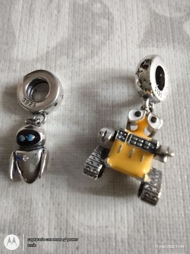 Customer photo review of 925 Sterling Silver Robot Dangle Charm