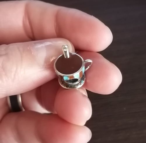 Customer photo review of 925 Sterling Silver Hot Chocolate Charm