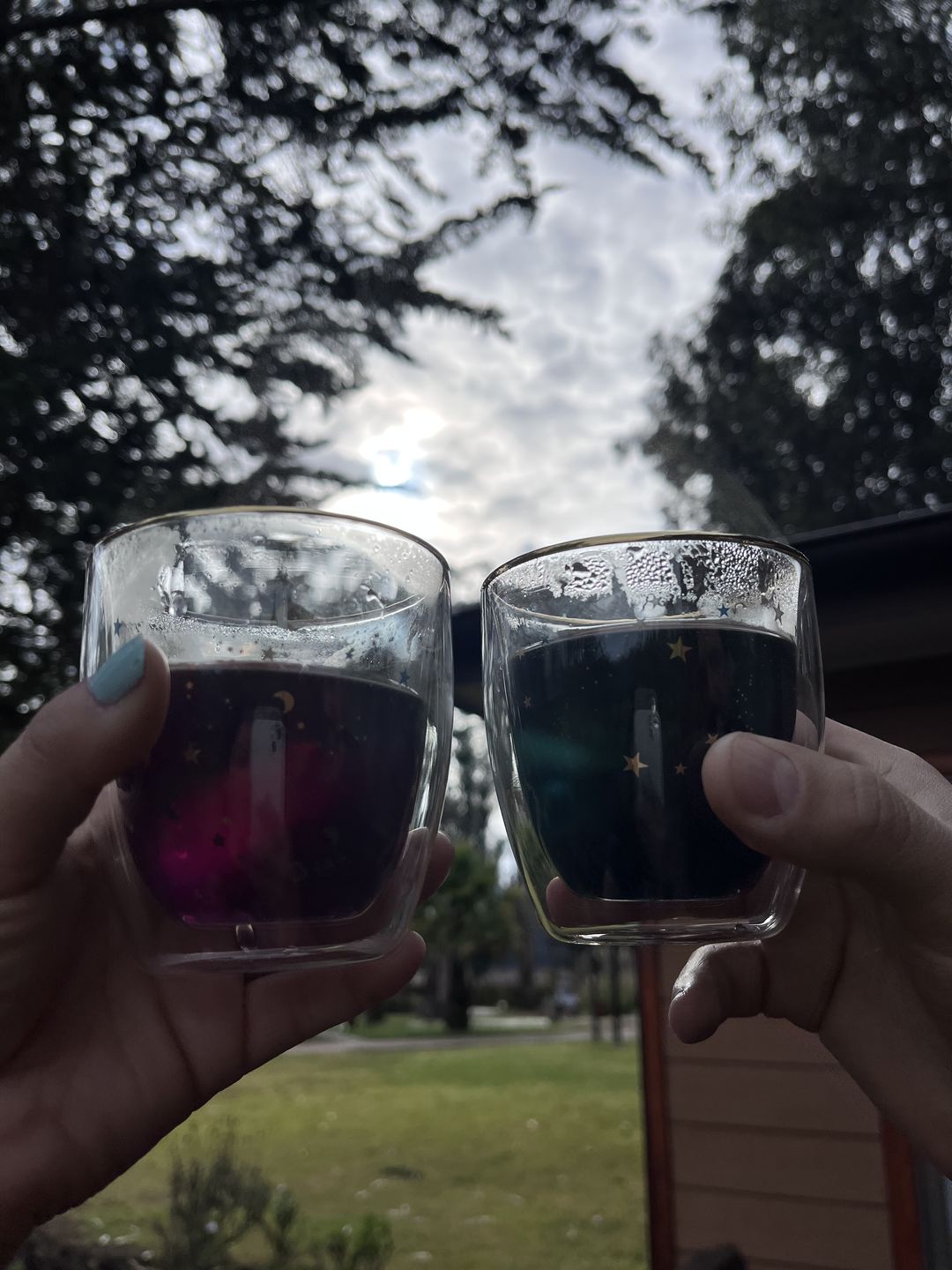 Customer photo review of Set Vaso Doble Vidrio Estrellas Azules