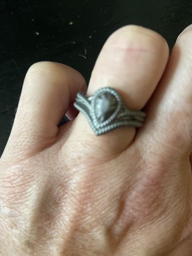 Customer photo review of Women's Silicone Pear Diamond Ring Collection. Stylish Design. Comfortable & Durable Wedding Band.