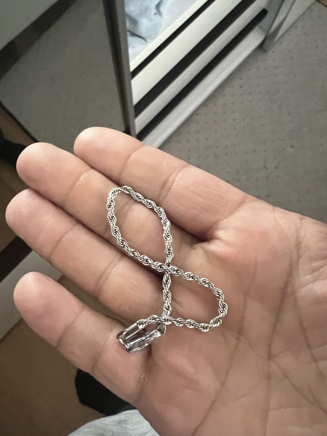 Customer photo review of CLEAN ROPE BRACELET. - 3MM WHITE GOLD