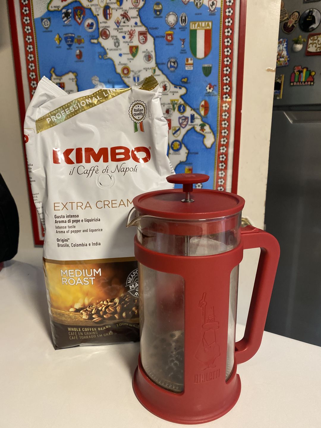 Customer photo review of Kimbo Espresso Extra Cream 1kg Grano Entero