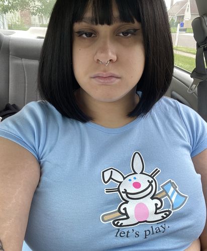 Customer photo review of Cute black short wig yv30704
