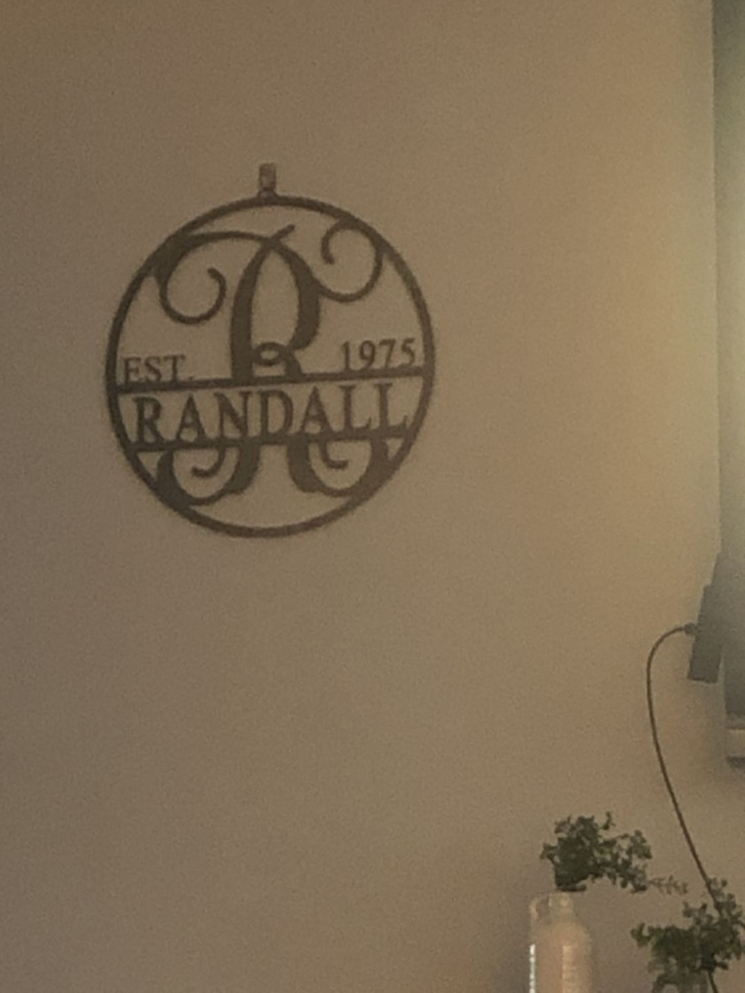 Customer photo review of 15" Established Circle Name and Date Monogram - Custom Wreath Hanger Wall Decor