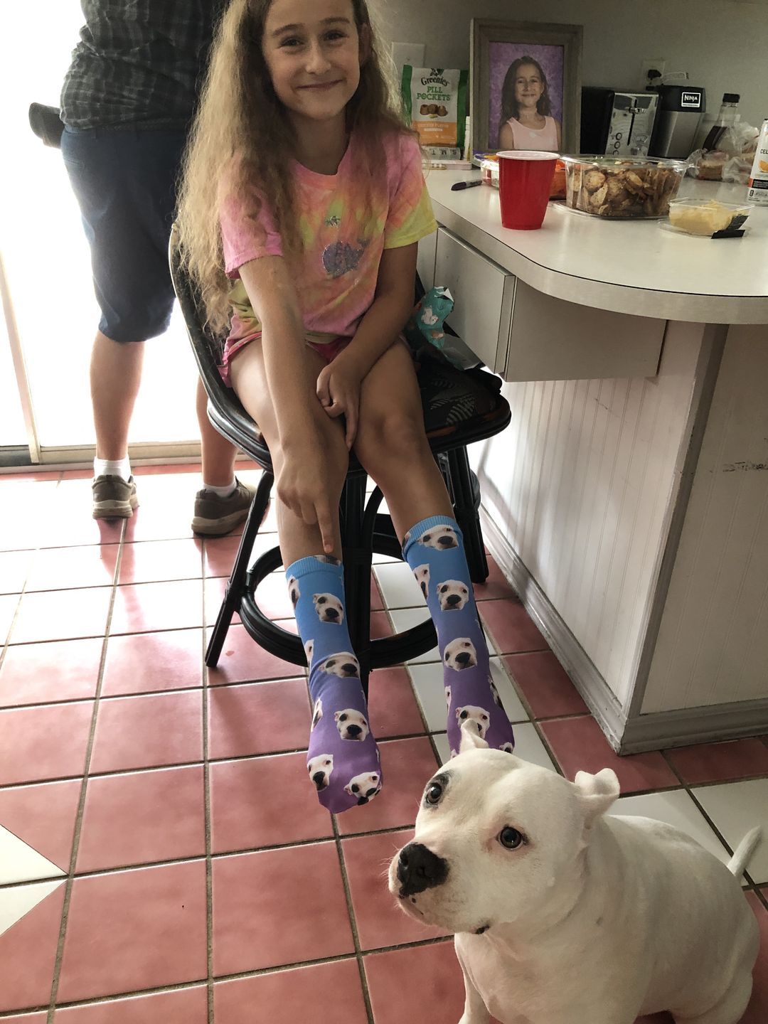 Customer photo review of Custom Pet Art Socks