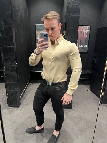 Customer photo review of Premium Luxe Long Sleeve Shirt - GOLD