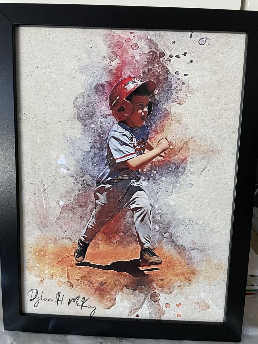 Customer photo review of Personalized baseball photo Painting