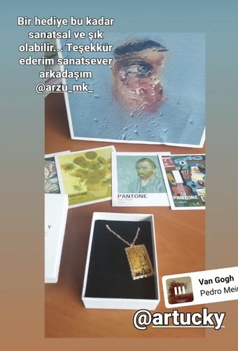 Customer photo review of Gustav Klimt Hayat Ağacı, Stoclet Frizi Tablo Rectangle Tasarım Kolye