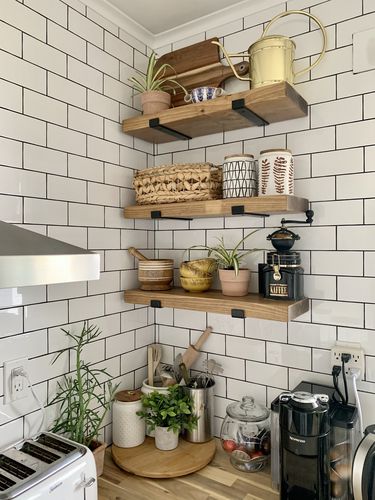 Customer photo review of Rustic Shelves with Brackets