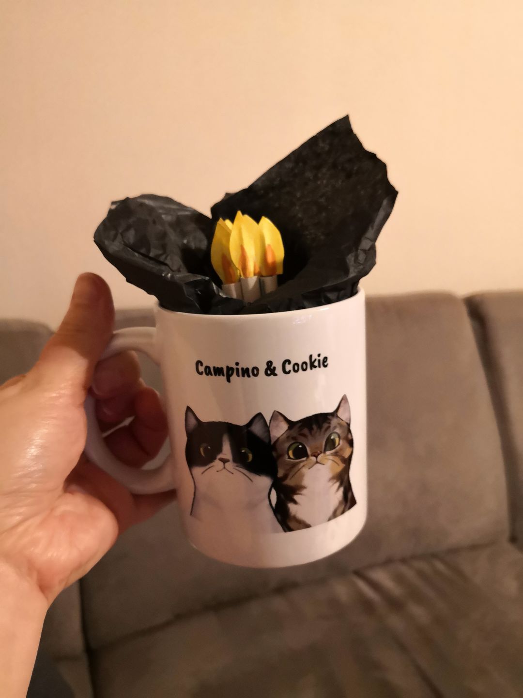 Customer photo review of Neugierige Katzen - Individuelle Tasse