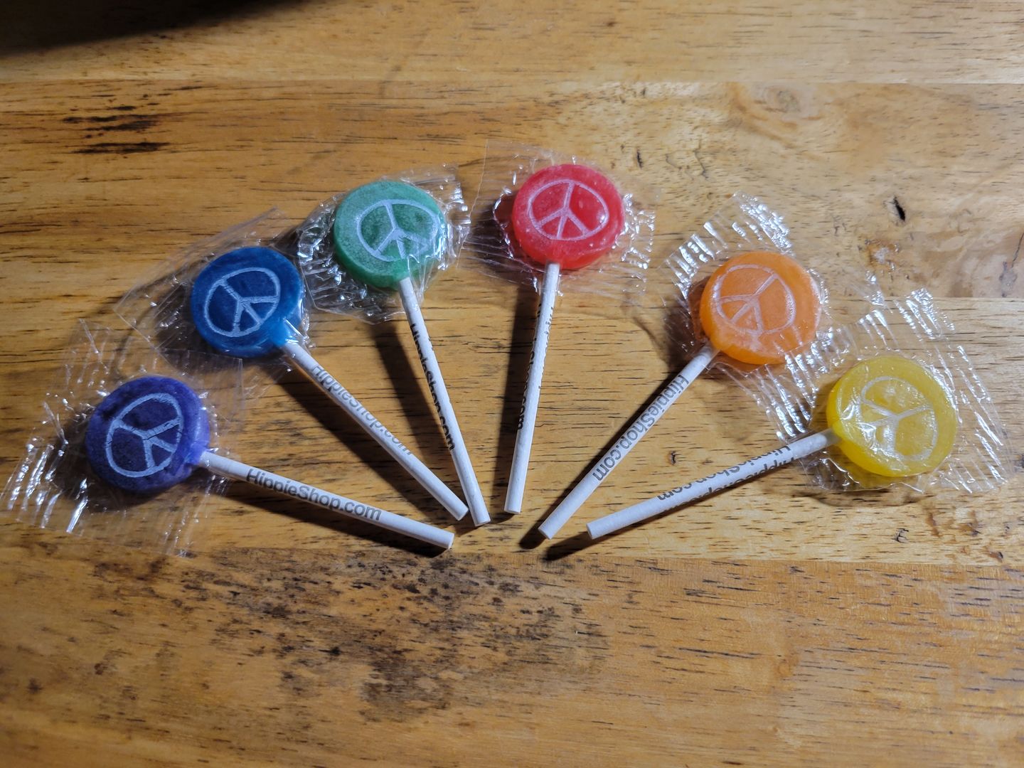 Customer photo review of Hippie Shop Peace Pop Lollipops