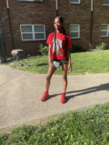 Customer photo review of Jordan 9 Chile Red DopeSkill Chile Red T-shirt Paper Chaser Graphic