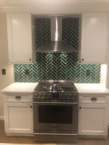 Customer photo review of 2"x6" Herringbone Pattern - 75 Emerald