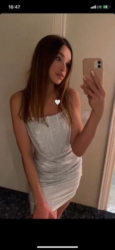 Customer photo review of Gilding Girly Draped Mini Dress