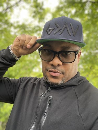 Customer photo review of God Greater Than Highs and Lows, 3d Puff Black Thread Embroidered