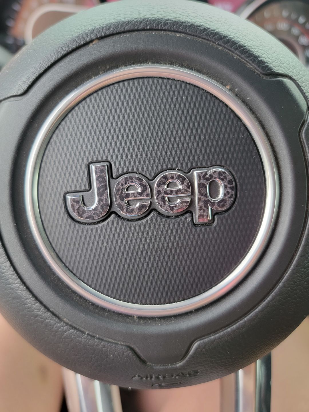 Customer photo review of Animal Print Steering Wheel Decal for Jeep