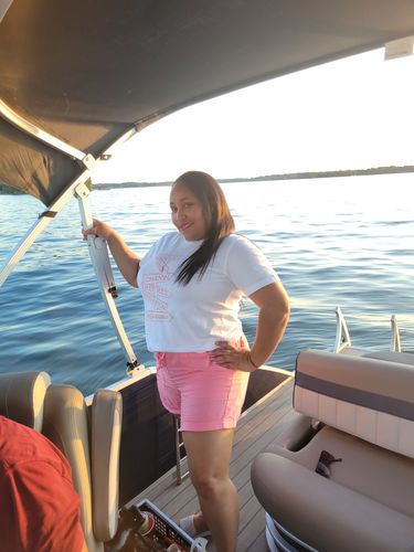 Customer photo review of Luxury Lanes T-Shirt (White/Pink)