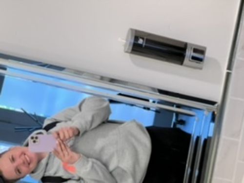 Customer photo review of Ascot + Hart Smile Logo Hoodie