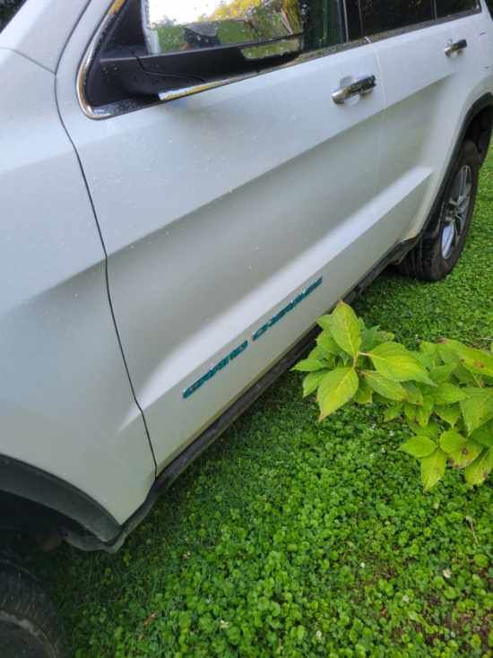 Customer photo review of LIMITED Custom Color Emblem Overlay Decal Sticker