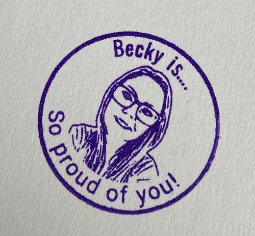 Customer photo review of Self-Inking Face Stamp