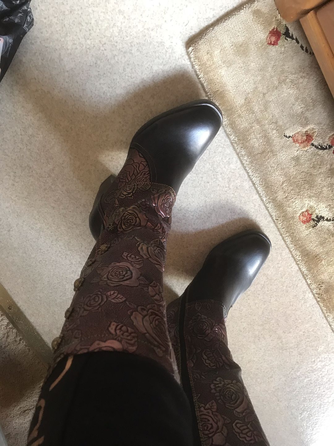 Customer photo review of Retro Printed Hand-made Boots