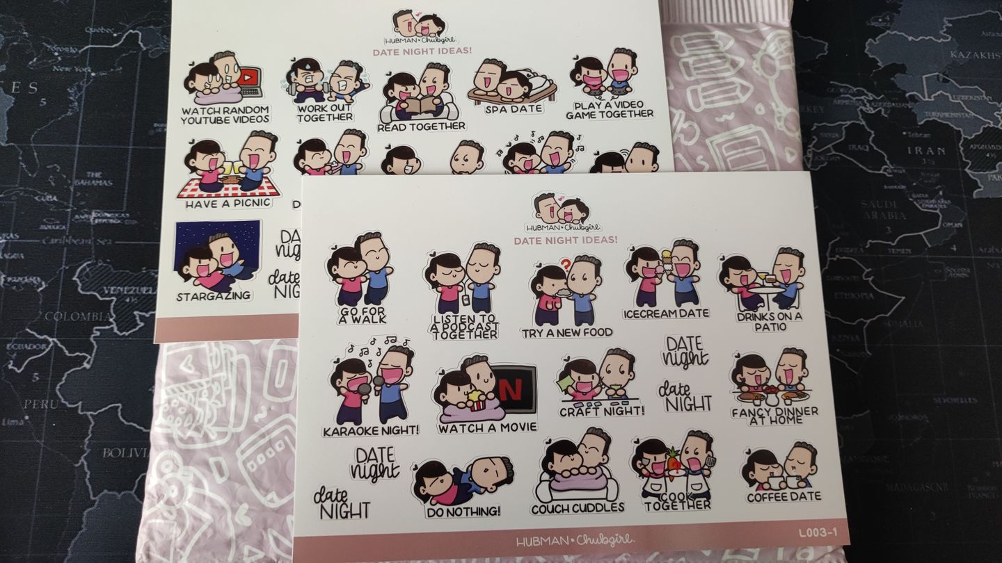 Customer photo review of Date Night Ideas Sticker Set