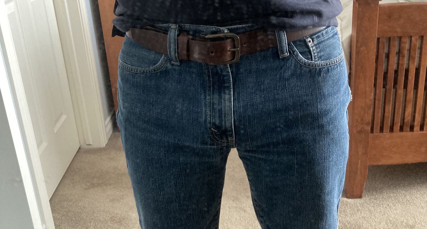 Customer photo review of Brown Leather Belt - 35 mm Full Grain Distressed Leather Belt