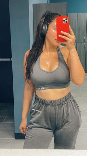Customer photo review of Grey Halter Jogger Set