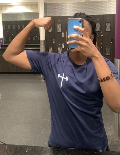 Customer photo review of Original Performance Tee - Navy Blue