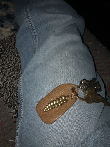 Customer photo review of Brass Rattlesnake Tail Pendant
