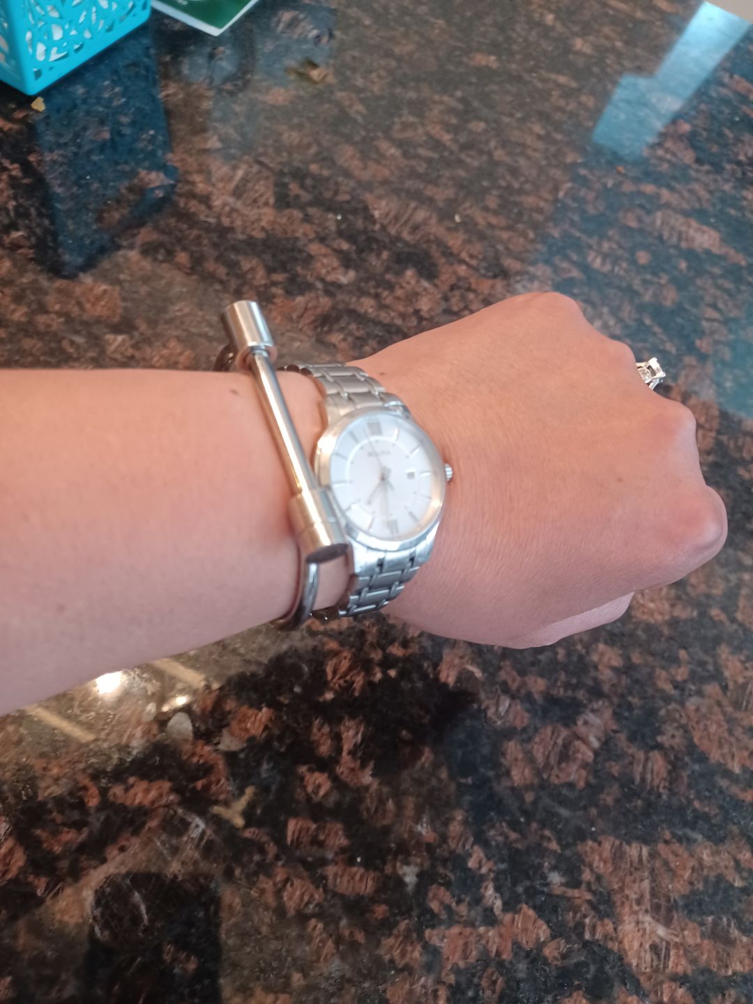 Customer photo review of Tabitha Stainless Steel Bar Bangle